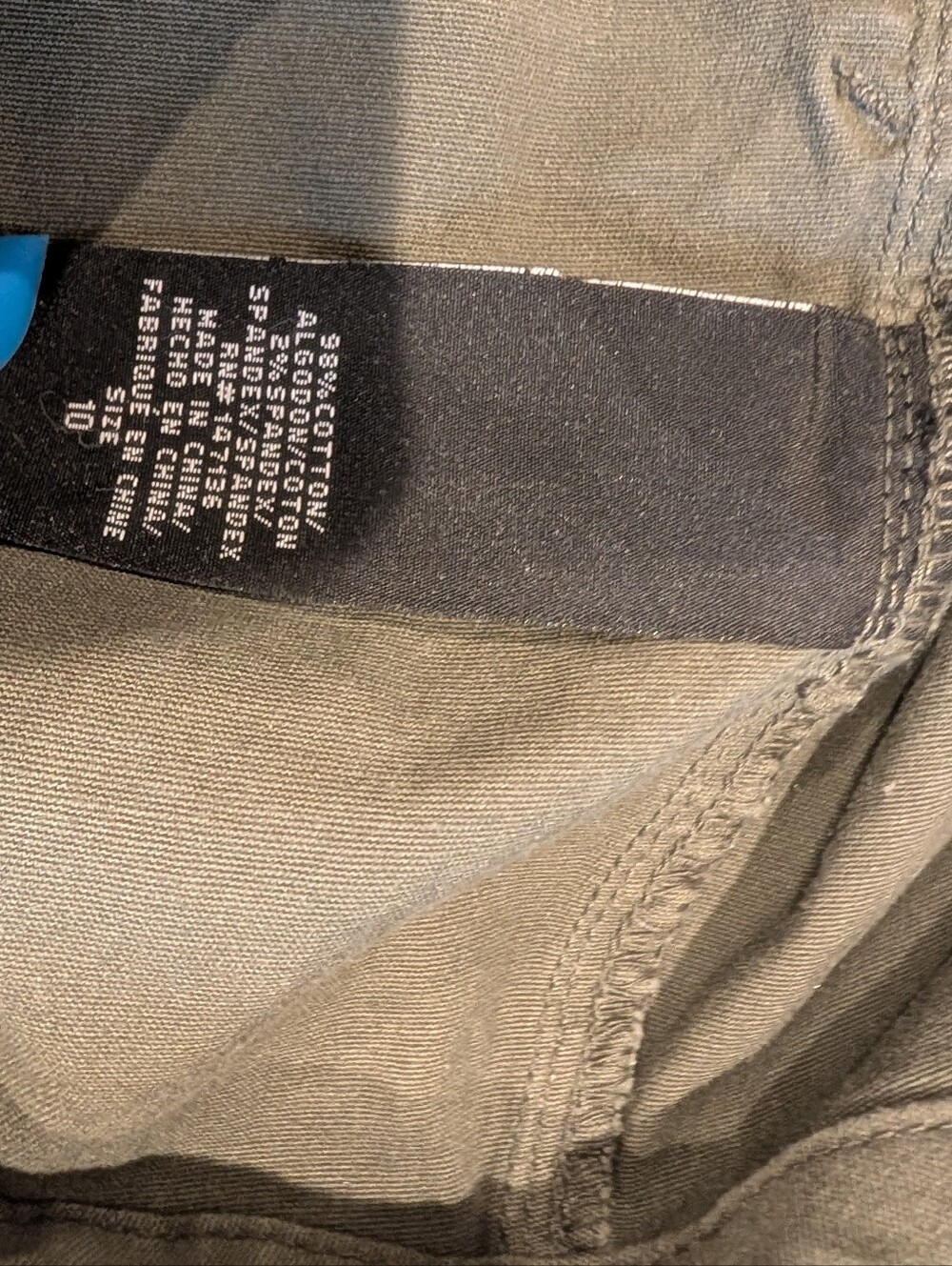 1822 Capri Olive Green Denim Pants - Picture 5 of 6